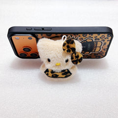 Leopard print Hello Kitty magnetic phone case for iPhone 17