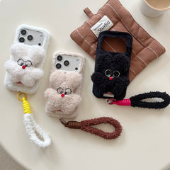 Rabbit fur glasses and rabbit phone case