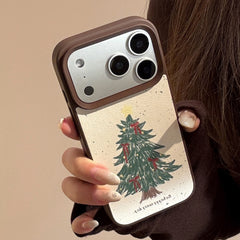 Chocolate Gilded Christmas Light Tree Phone Case