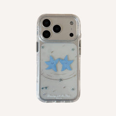 Two dancing blue star rounded phone cases