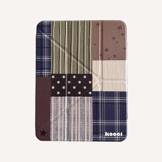 iPad Case - Fall/Winter Style with Checkered and Polka Dot Pattern