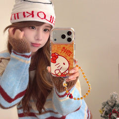 Orange-toned Kitty side profile rounded airbag phone case