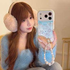 Sparkling Fireworks Textured Leather Phone Case for iPhone 17 Pro