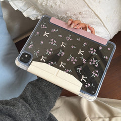 Pink patchwork floral bow iPad case