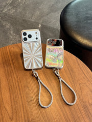 Aurora Butterfly Pattern Large Window Mirror Phone Case