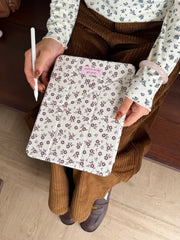 Pink and brown floral iPad case