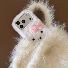 Plush white Miffy rabbit phone case