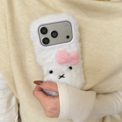Plush white Miffy rabbit phone case