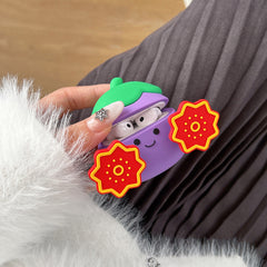 Purple eggplant AirPods earphone protective case