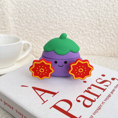 Purple eggplant AirPods earphone protective case