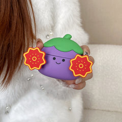 Purple eggplant AirPods earphone protective case