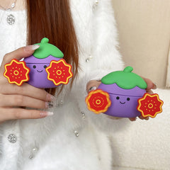 Purple eggplant AirPods earphone protective case