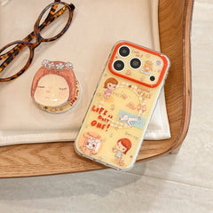 Yoshitomo Nara Inspired "Spring Day" Case | Aesthetic 3D Flower Grip Stand for iPhone 17 16 15 14 13 Pro Max | Artistic Designer Shell