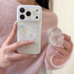 Aesthetic Lilac Bunny Case: 360° Protective Shockproof Series for iPhone 13-17 Series | Dreamy Pastel Rabbit Design