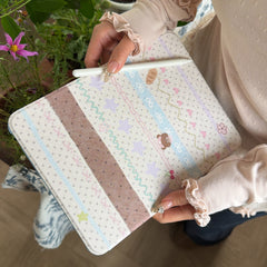 Fair Isle polka dot bear rotating iPad protective case