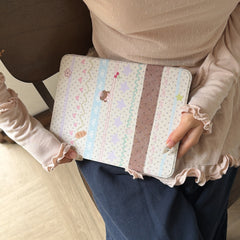 Fair Isle polka dot bear rotating iPad protective case