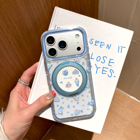 Aesthetic Ditsy Floral & Bow Protective Case: 360° Air Cushion Shockproof Series for iPhone 13-17 Series