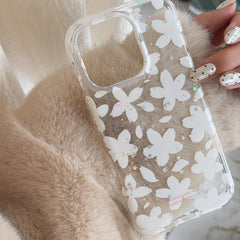 Romantic White Flower Case: 360° Protective Shockproof Series with Lace Bow Charm for iPhone 13-17 Series | Aesthetic Floral Design
