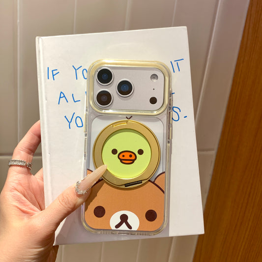 Kawaii Rilakkuma Trio Protective Case: 360° Air-Cushioned Shockproof Series for iPhone 13-17 Series