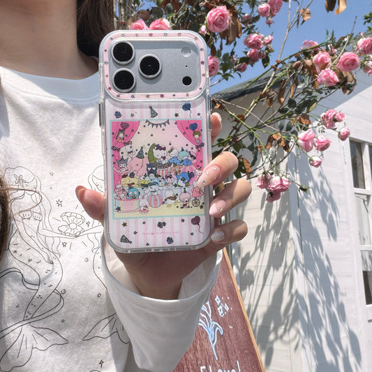 "Dreamy Plush Pals" Case - Sanrio Meets Jellycat Aesthetic Design for iPhone 17/16/15 Pro Max | Wavy Border Protective Accessory