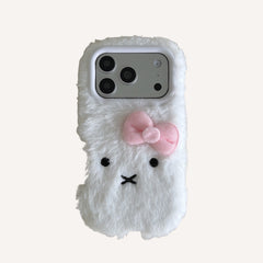 Plush white Miffy rabbit phone case