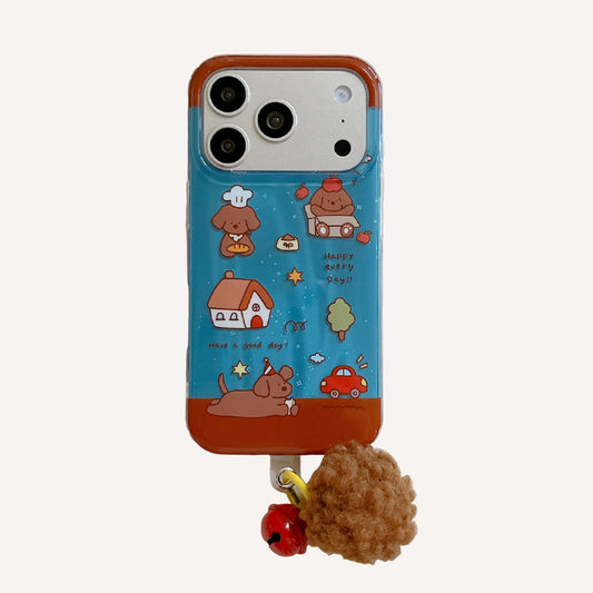 Cartoon illustration chef puppy phone case