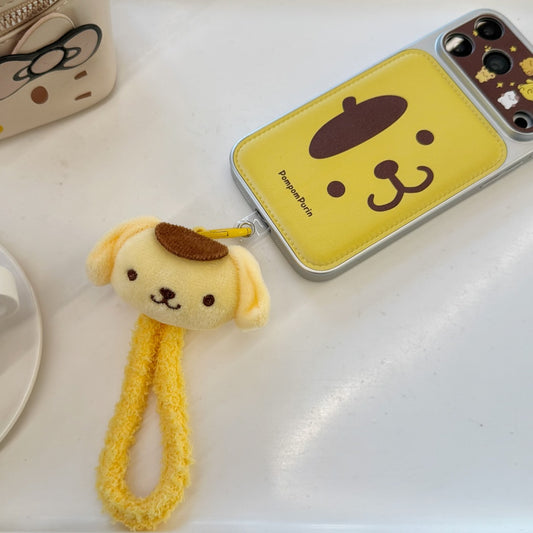 "Sunny Pompom" Case - Various Expressions Print with Adorable Phone Charm for iPhone 17/16/15 Pro Max | Trendy Sanrio-Inspired Accessory