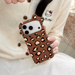 Kitty Leopard Print Silicone Phone Case