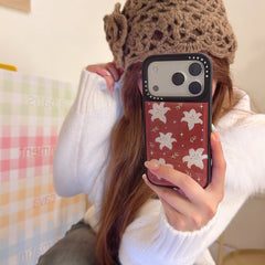 Woody Lily Pearl Gold-plated Black Edge Phone Case