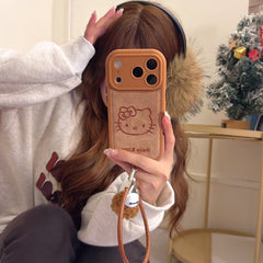 3D Kitty Head Embroidered Phone Case