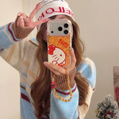 Orange-toned Kitty side profile rounded airbag phone case