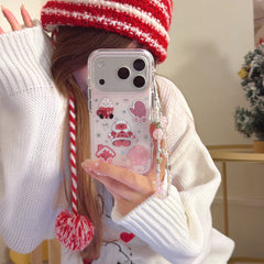 Pinkish-brown winter jellycat gold-plated rounded edge phone case