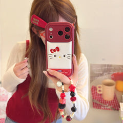 Red Hello Kitty Emoji Phone Case for iPhone 13-17 Pro Max