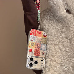 【Glittery Glaze】Silver Sandalwood Checkered Christmas Phone Case