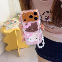 Bold Pink & Black Kitty iPhone Case | Retro Kawaii Graphic Cover