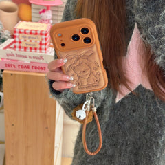 Brown striped bow West Highlands shockproof phone case