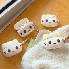 Marshmallow Cat AirPods Silicone Earphone Case