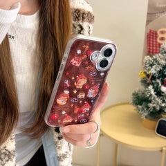 Brown plush red apple dachshund puppy anti-drop phone case