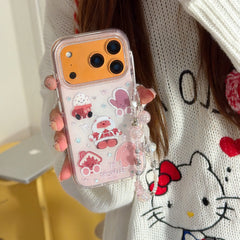 Pinkish-brown winter jellycat gold-plated rounded edge phone case