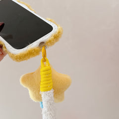 Cartoon plush 3D yellow star phone case