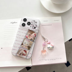 "Doodle Collage" Kitty Case - Retro Patchwork Design for iPhone 17/16/15 Pro Max | Aesthetic Cyber Y2K Accessory