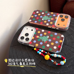 Colorful polka dot Christmas tree rounded edge airbag phone case