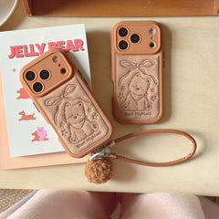 Brown striped bow West Highlands shockproof phone case