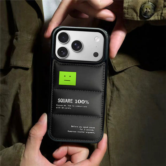 Square Face Puffer Phone Case for iPhone 13-17 Pro Max