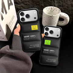 Square Face Puffer Phone Case for iPhone 13-17 Pro Max