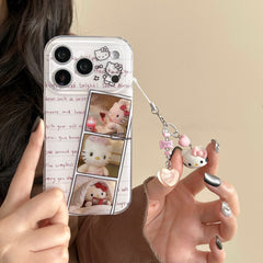 "Doodle Collage" Kitty Case - Retro Patchwork Design for iPhone 17/16/15 Pro Max | Aesthetic Cyber Y2K Accessory