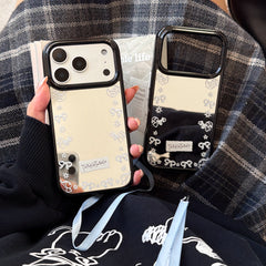 Edge trim with bow and star pattern, mirrored round edge phone case