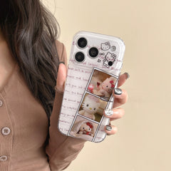 "Doodle Collage" Kitty Case - Retro Patchwork Design for iPhone 17/16/15 Pro Max | Aesthetic Cyber Y2K Accessory