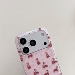 Preppy Floral Dachshund Case: Shockproof Ditsy Flower Dog Series for iPhone 13-17 Series