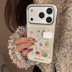 Acrylic Gold-Plated Christmas Frame Puppy Phone Case with Silver Edge